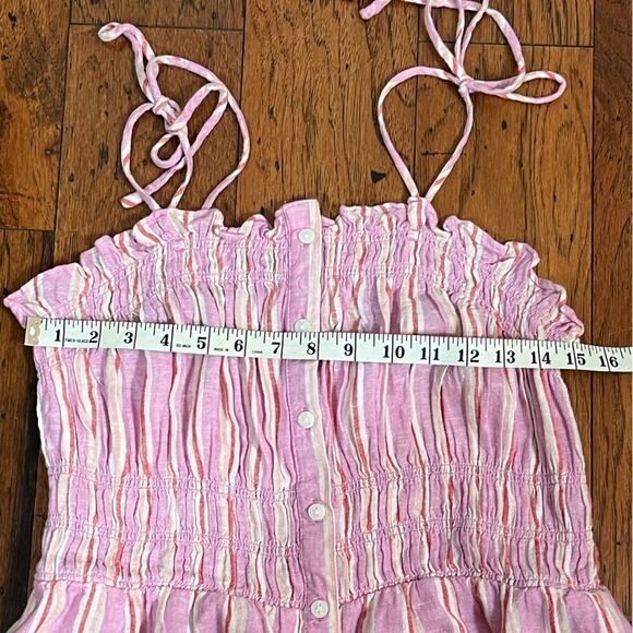 Universal Thread Pink and Red Striped Linen Blend Midi Dress, Size L, NWT - Picture 7 of 8